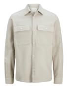 Jprraymond Melange Solid Ls Overshirt Sn Tops Overshirts Beige Jack & J S