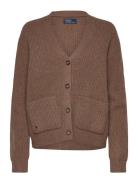 Wool-Cashmere V-Neck Cardigan Tops Knitwear Cardigans Brown Polo Ralph Lauren