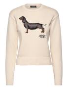 Intarsia-Knit Dachsund Cotton Sweater Tops Knitwear Jumpers Cream Lauren Ralph Lauren