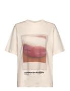 Single Organic Dassel Tee Tops T-shirts & Tops Short-sleeved Cream Mads Nørgaard