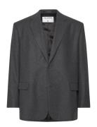 Over D Brushed Wool Blazer Designers Blazers Single Breasted Blazers Grey Filippa K