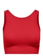 Onpjaia Life Un Sl Seam Short Top Sport Crop Tops Sleeveless Crop Tops Red Only Play