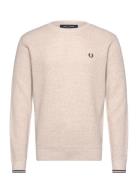 Waffle Stitch Jumper Tops Knitwear Round Necks Beige Fred Perry