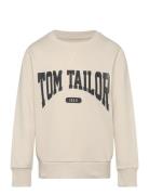 Regular Printed Sweatshirt Tops Sweatshirts & Hoodies Sweatshirts Beige Tom Tailor