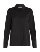 Fluid Viscose Regular Shirt Tops Shirts Long-sleeved Black Tommy Hilfiger