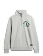 Track & Field Graphic Half Zip Tops Sweatshirts & Hoodies Sweatshirts Grey Superdry