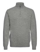 Barbour Essential Lambswool Half Zip Tops Knitwear Half Zip Jumpers Grey Barbour