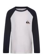 Comp Logo Raglan Ls Yth Tops T-shirts Long-sleeved T-Skjorte Blue Quiksilver