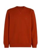 Essential Fleece Crewneck Tops Sweatshirts & Hoodies Sweatshirts Orange Tommy Hilfiger