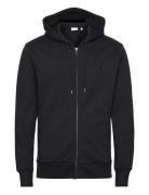 Reg Tonal Shield Full Zip Hoodie Tops Sweatshirts & Hoodies Hoodies Black GANT