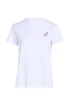 Embroidered Ck Regular Tee Tops T-shirts & Tops Short-sleeved White Calvin Klein Jeans