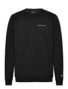 Embroidered Crew Neck Sweatshirt Tops Sweatshirts & Hoodies Sweatshirts Black Lyle & Scott