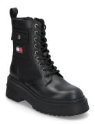 Tjw Chunky Combat Boot Shoes Boots Ankle Boots Laced Boots Black Tommy Hilfiger