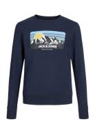 Jjpeak Sweat Crew Neck Jnr Tops Sweatshirts & Hoodies Sweatshirts Navy Jack & J S