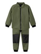 Nmmmud Rub Quilt Set Solid Fo Outerwear Jackets & Coats Quilted Jackets Green Name It