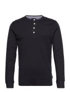 Solid Gradad W Contrast Fabric L/S Tops T-Langærmet Skjorte Black Lindbergh