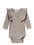 Nbfnara Ls Slim Body Lil Bodies Long-sleeved Brown Lil'Atelier