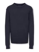 Kobphil Crew Neck Pullover L/S Knt Tops Knitwear Pullovers Navy Kids Only