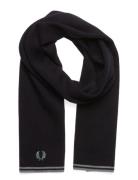 T/T Merino Wool Scarf Accessories Scarves Winter Scarves Navy Fred Perry