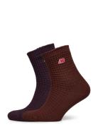 Waffle Knit Ankle Socks 2 Pack Sport Socks Regular Socks Multi/patterned New Balance