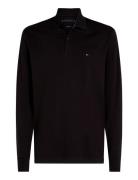 L/S Liquid Cotton Reg Polo Tops Polos Long-sleeved Black Tommy Hilfiger