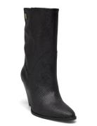 Mid Cowboy Heel Snake Shoes Boots Ankle Boots Ankle Boots With Heel Black Tommy Hilfiger