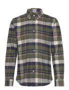 Big Check Flannel Shirt-Classic Fit Designers Shirts Casual Green Morris