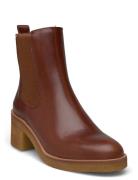 Booties - Flat - With Elastic Shoes Boots Ankle Boots Ankle Boots With Heel Brown ANGULUS