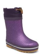 Short Winter Wellies - Glitter Shoes Rubberboots High Rubberboots Purple Mikk-line