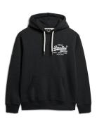 Classic Vl Graphic Hoodie Tops Sweatshirts & Hoodies Hoodies Black Superdry