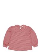 Striped Blouse W. Collar Ls Tops Shirts Long-sleeved Shirts Red Copenhagen Colors