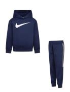 Nike Sportswear Club Poly Pullover Hoodie And Pants Set Sport Sweatsuits Navy Nike