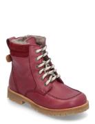 Rub Sole™ Lace Boot Tex Vinterstøvler Med Snøre Red Pom Pom