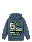 Nkmsince Minecraft Nreg Sweat Wh Bru Bfu Tops Sweatshirts & Hoodies Hoodies Blue Name It