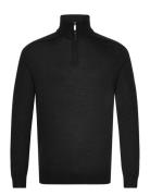 Bs Pelle Regular Fit Knitwear Tops Knitwear Half Zip Jumpers Black Bruun & Stengade