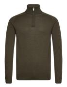 Bs Pelle Regular Fit Knitwear Tops Knitwear Half Zip Jumpers Khaki Green Bruun & Stengade