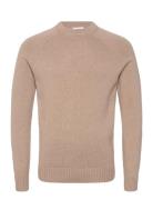 Bs Caspian Regular Fit Knitwear Tops Knitwear Round Necks Beige Bruun & Stengade