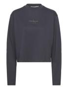 Monologo Loose Ls Tee Tops Sweatshirts & Hoodies Sweatshirts Black Calvin Klein Jeans