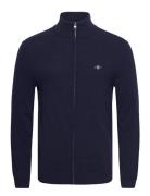 Extrafine Lambswool Zip Cardigan Tops Knitwear Half Zip Jumpers Navy GANT