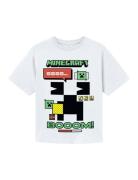 Nkmsanti Minecraft Ss Nreg Top Bfu Tops T-Kortærmet Skjorte White Name It