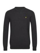 Cotton Merino Crew Neck Jumper Tops Knitwear Round Necks Grey Lyle & Scott