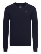 Viktor Cotton V-Neck Tops Knitwear V-necks Navy Sebago