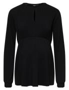 Olmmalaya L/S O-Neck Top Jrs Tops Knitwear Jumpers Black Only Maternity