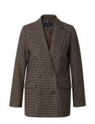 Remi Wool Blend Double Breasted Blazer Blazers Double Breasted Blazers Brown Lexington Clothing