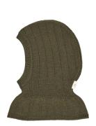 Rib Knitted Balaclava In Merino Wool Accessories Headwear Balaclava Green Copenhagen Colors