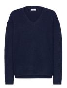 Cc Heart Amelia Alpaca V-Neck Tops Knitwear Jumpers Blue Coster Copenhagen