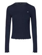 Tjw Slub Soft Tee Ls Tops T-shirts & Tops Long-sleeved Navy Tommy Jeans