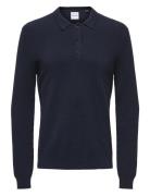 Onsphill Reg 12 Rib Ls Polo Knit Tops Polos Long-sleeved Navy ONLY & SONS