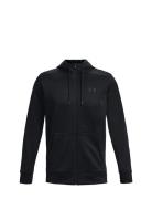 Ua Armour Fleece Fz Hoodie Sport Sweatshirts & Hoodies Hoodies Black Under Armour