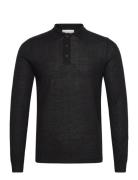 Bs Atlas Regular Fit Knitwear Tops Knitwear Long Sleeve Knitted Polos Black Bruun & Stengade